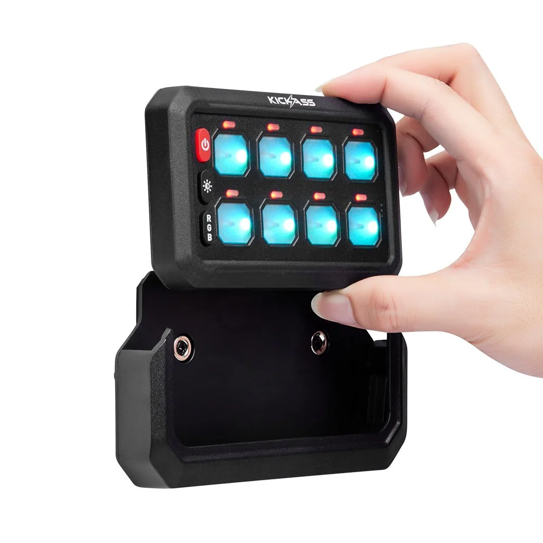 KickAss 12V/24V 8 Gang Wireless Switch Panel with Magnetic Charging Cradle - MKII - Image 9