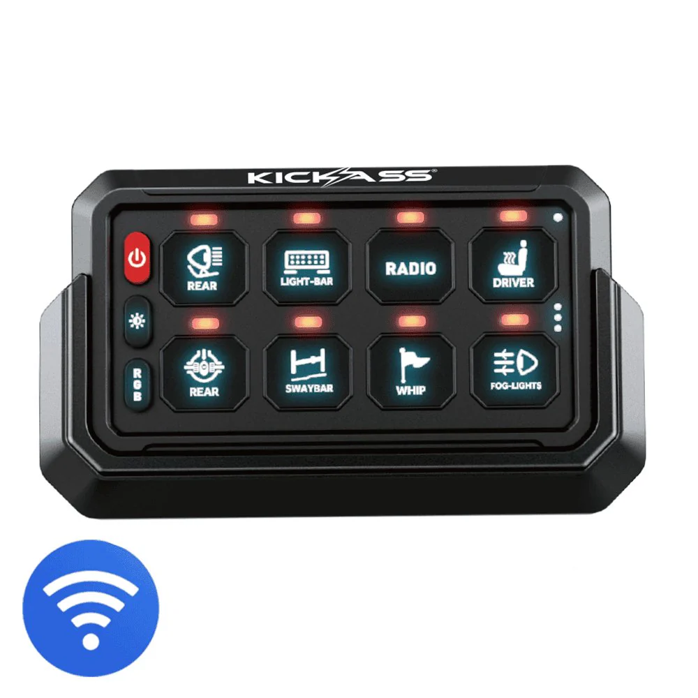 KickAss 12V/24V 8 Gang Wireless Switch Panel with Magnetic Charging Cradle - MKII - Image 8